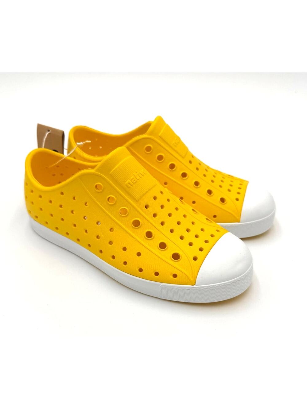 NEW! Native Jefferson Child Shoes - Crayon Yellow/Shell White - c13